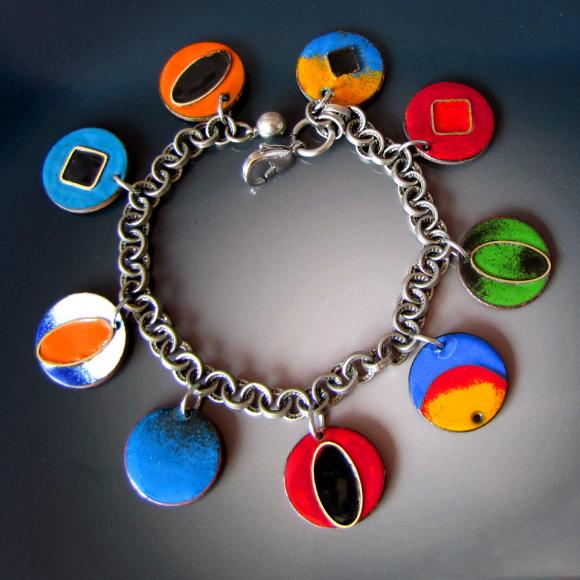 Enameled Charm Bracelet