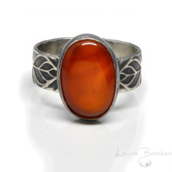 Leaf and Carnelian Ring