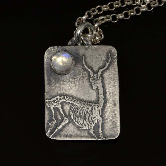 Deer Skeleton Pendant Necklace