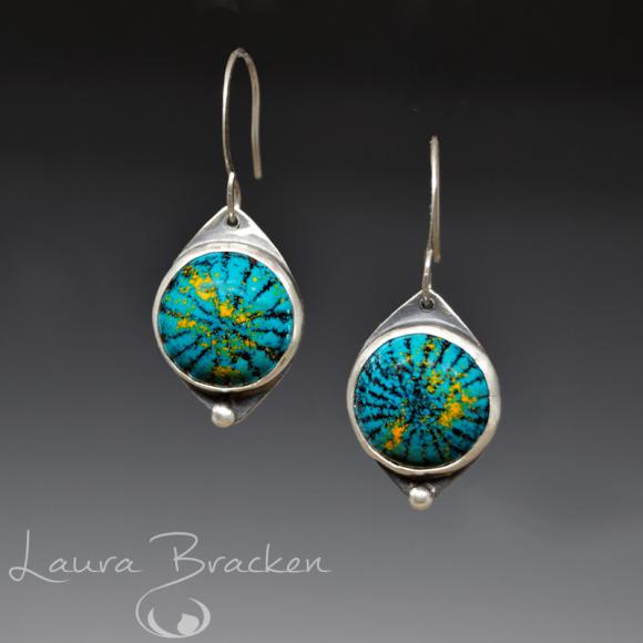 Abstract Cool Colors Enamel Earrings